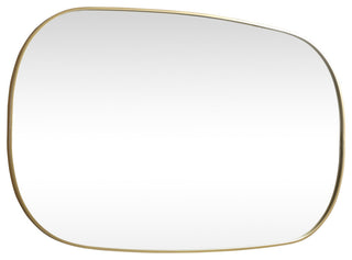 Home Living Metal Frame Oval Mirror 36x60 Inch, Brass