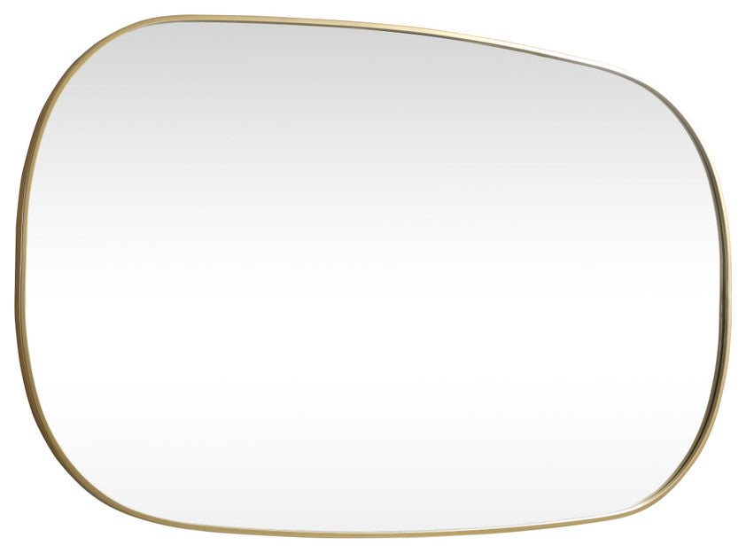 Home Living Metal Frame Oval Mirror 36x60 Inch, Brass