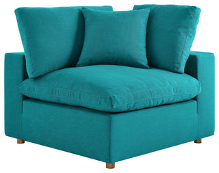 Commix Down Filled Overstuffed 6-Piece Sectional Sofa, Teal