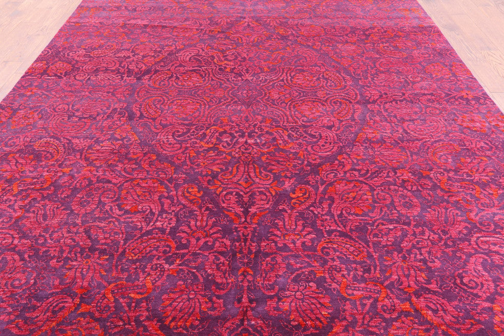 9' 0" X 11' 9" William Morris Hand-Knotted Wool Rug Q4554