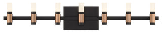 Albany 14-Light Vanity, Black/Brass