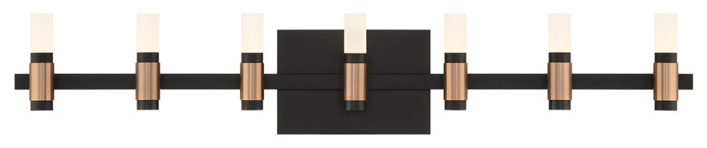 Albany 14-Light Vanity, Black/Brass