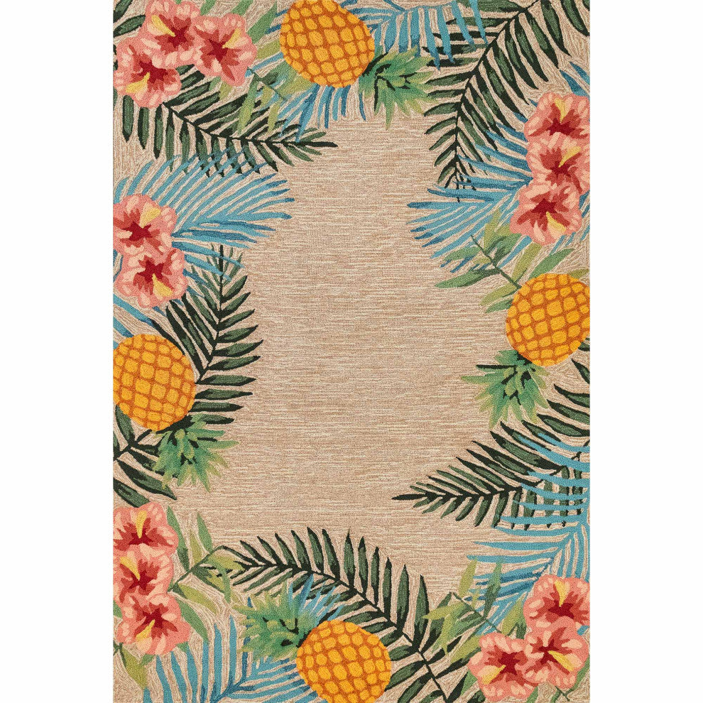 Ravella Tropical Indoor/Outdoor Rug Neutral 3'6"x5'6'
