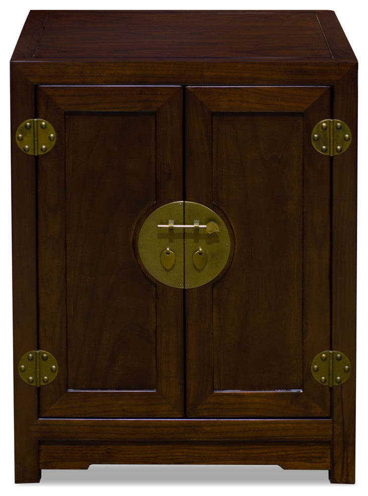 Dark Espresso Elmwood Chinese Ming Vanity Cabinet, with Bowl and Faucet