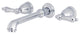 Kingston Brass Two-Handle Wall Mount Tub Faucet, Polished Chrome