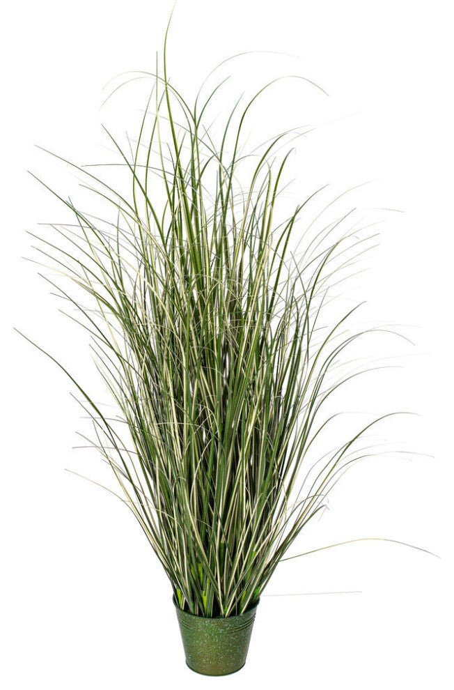 Vickerman Grass In Iron Pot, Unlit, 48"