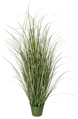 Vickerman Grass In Iron Pot, Unlit, 48"