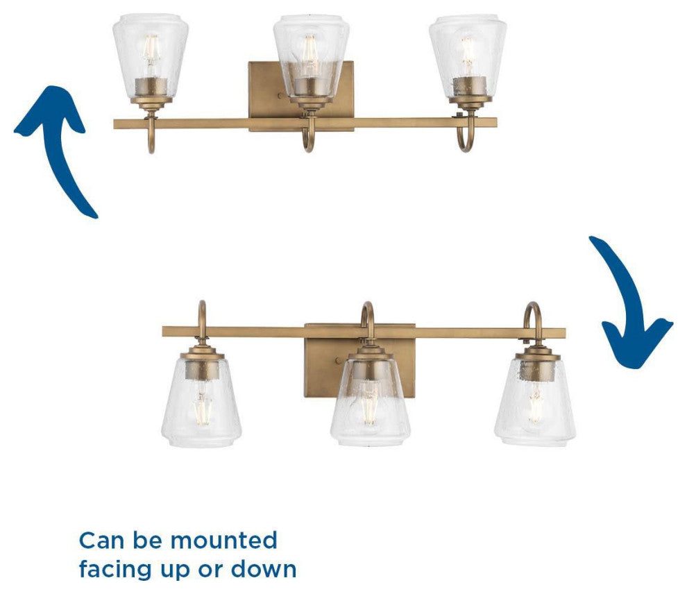 Martenne Collection 3-Light Modern Farmhouse Vanity Light, Aged Bronze