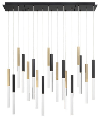 Benicio 18 Light Chandelier, Gold and Black