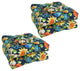 19" Squared Patterned Tufted Chair Cushions, Set of 4, Alfinia Fresco Caspian