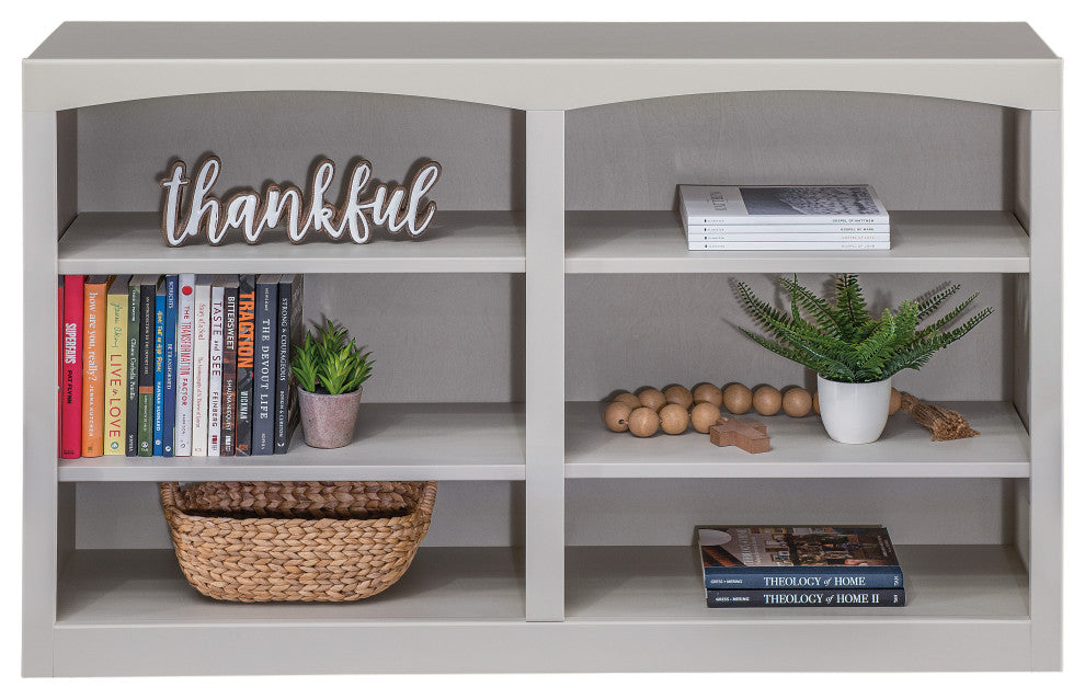 Solid Wood Bookcase, 30"x48", Storm Gray