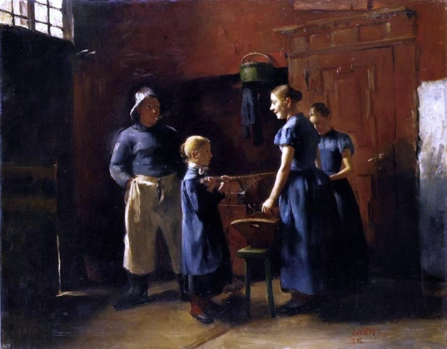 Lovis Corinth In the Fisherman's House, 21"x28" Wall Decal