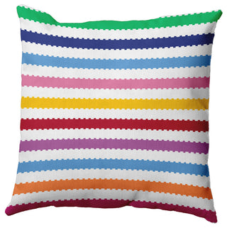 Zippy Stripe Decorative Throw Pillow, Multi, 16"x16"
