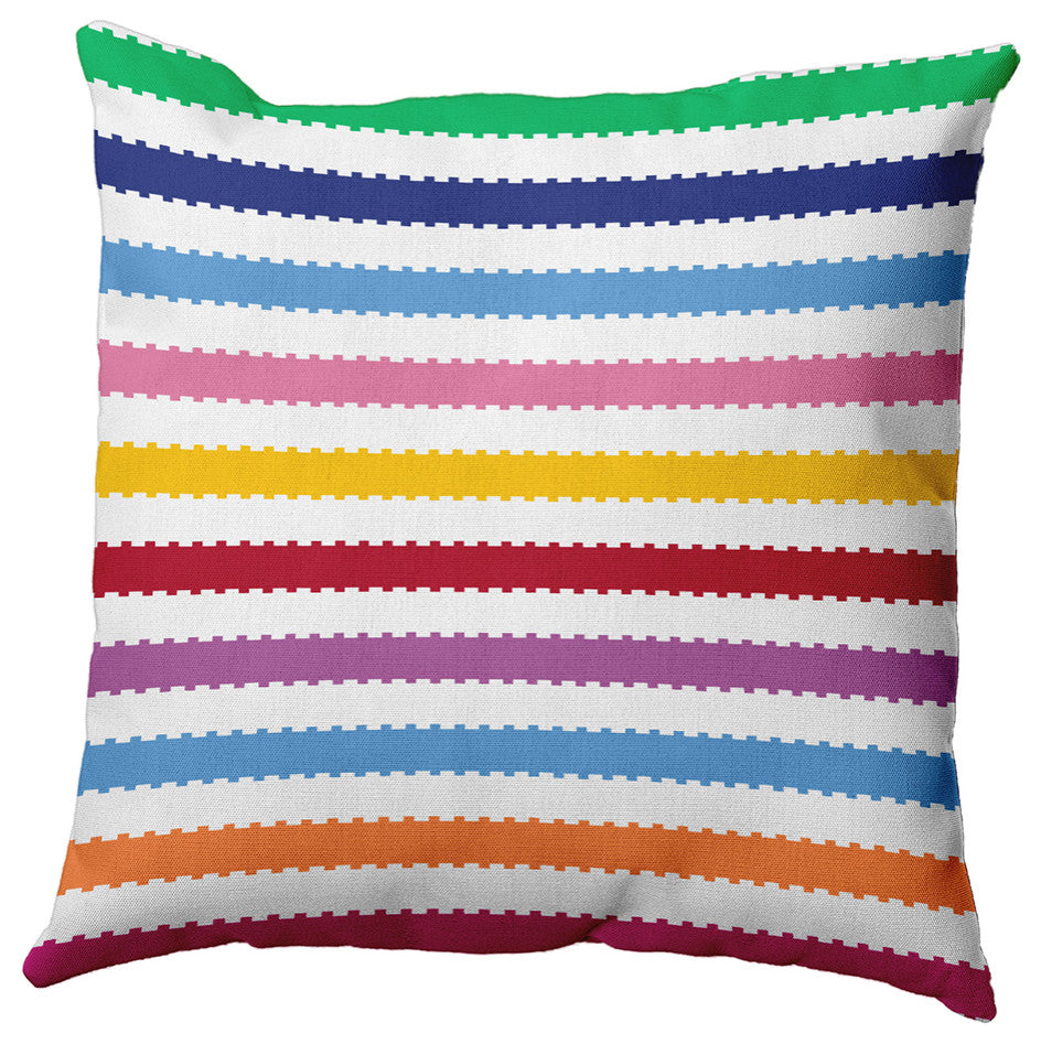 Zippy Stripe Decorative Throw Pillow, Multi, 16"x16"