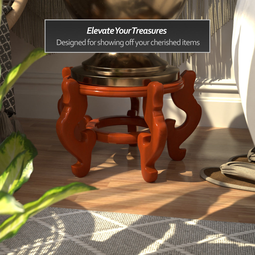 Rosewood Fishbowl Stand, Honey, Size 11.5" Base Diameter