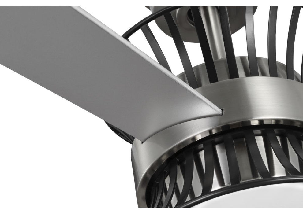 Bisbee Collection 55" 3-Blade Global Ceiling Fan, Brushed Nickel