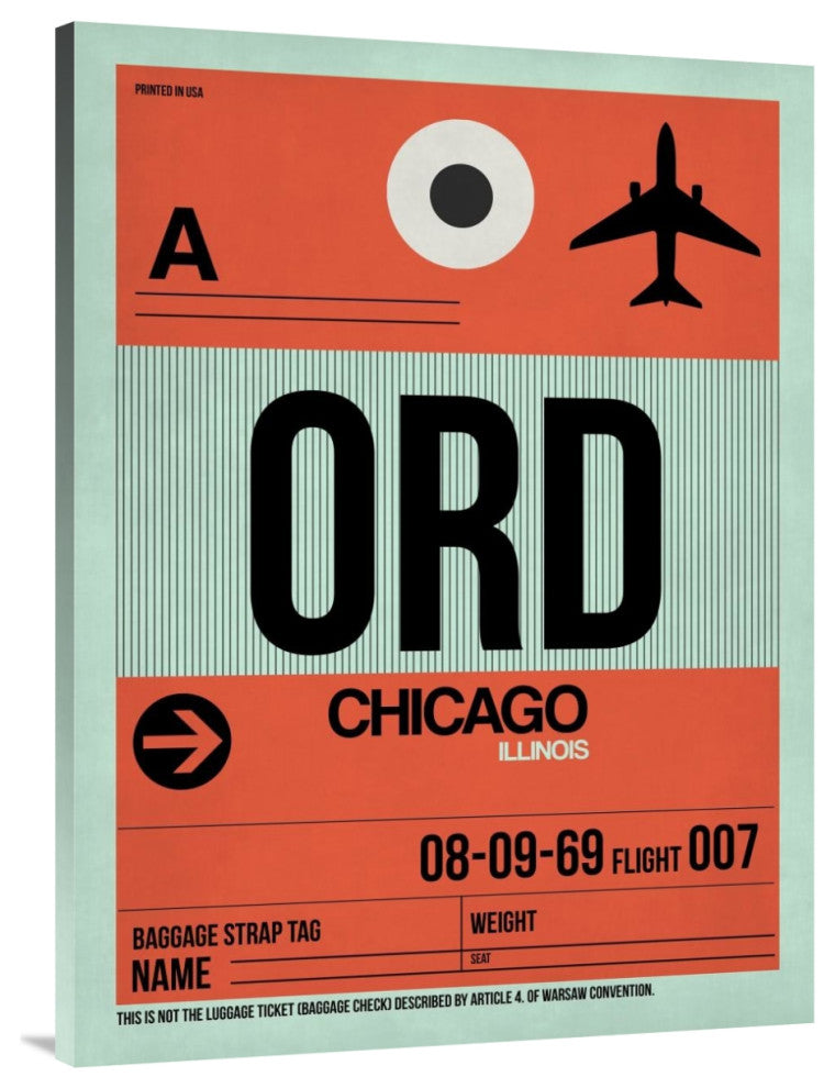 "ORD Chicago Luggage Tag 2" Fine Art Print