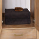 Gela Single Bath Vanity with Ceramic Basin Top, Fir Wood Brown, 24", With Mirror