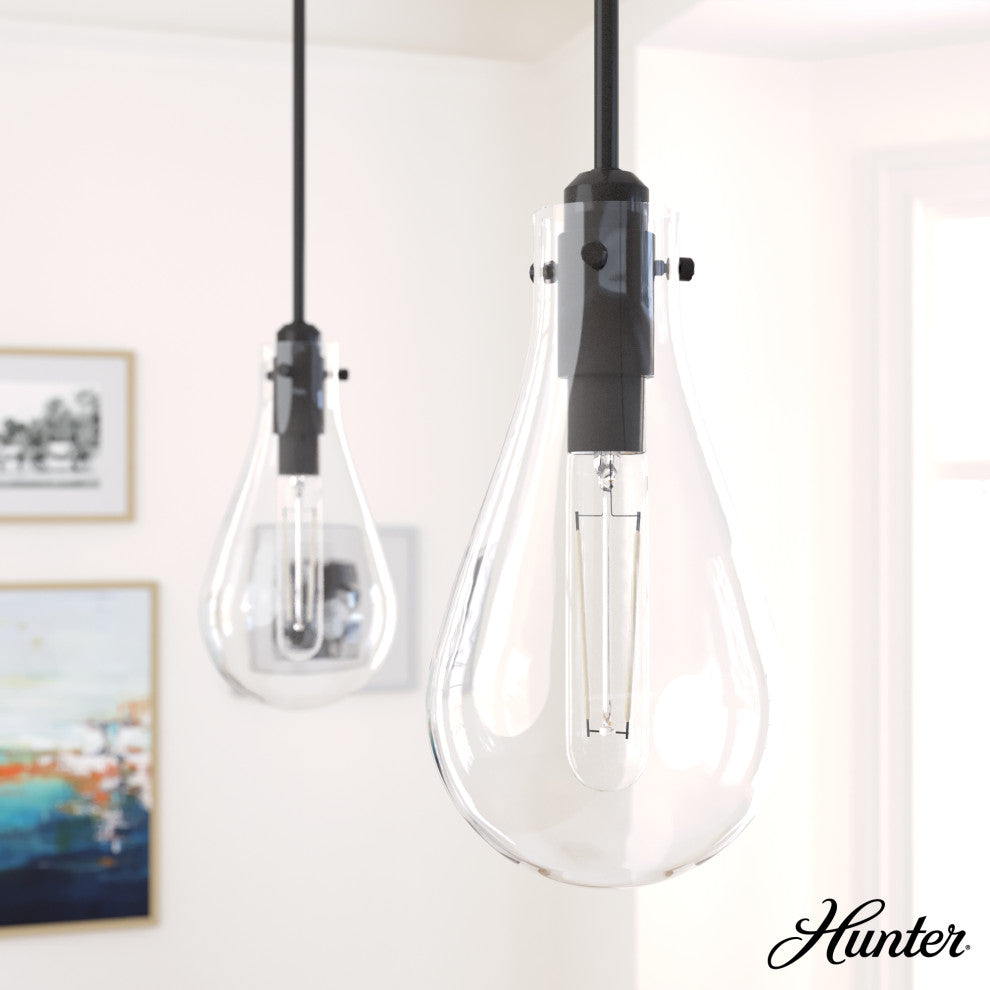 Hunter 7" Lundin Noble Bronze 1 Light Pendant Ceiling Light