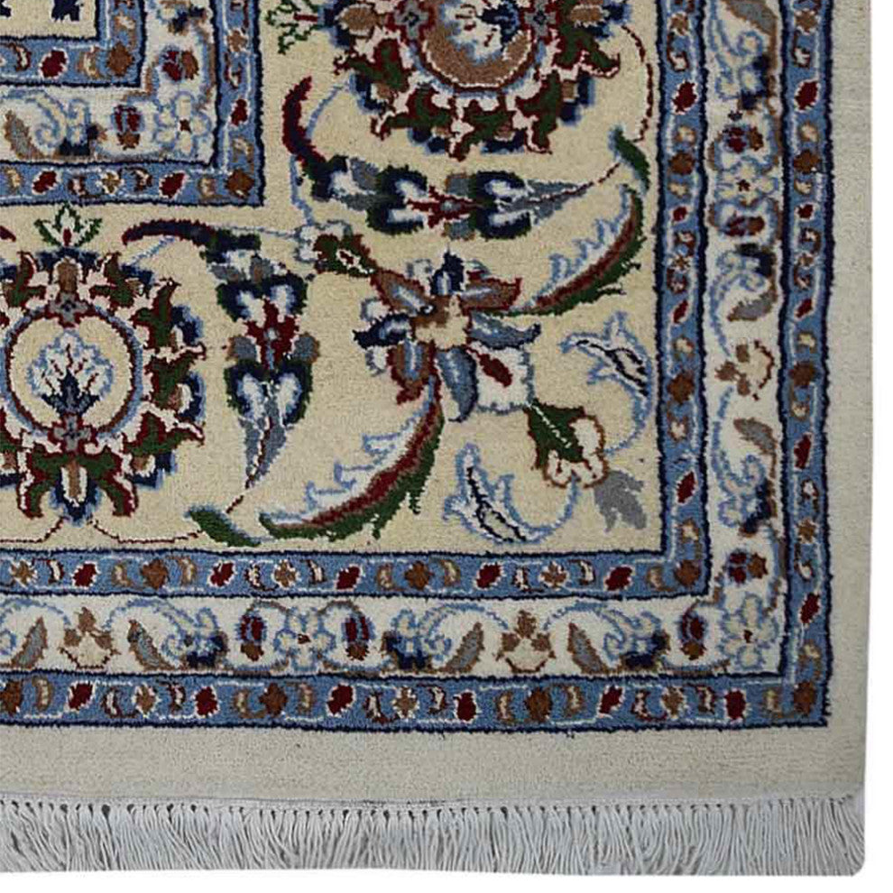 Hand Knotted Persian Wool Area Rug Oriental White Gold