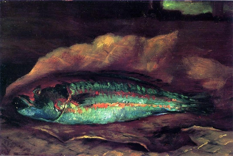 John La Farge Study of the Parrot Fish, 18"x27" Wall Decal