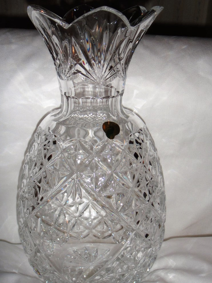 Waterford Crystal Hospitality Pineapple Vase 12" Tall Collectible