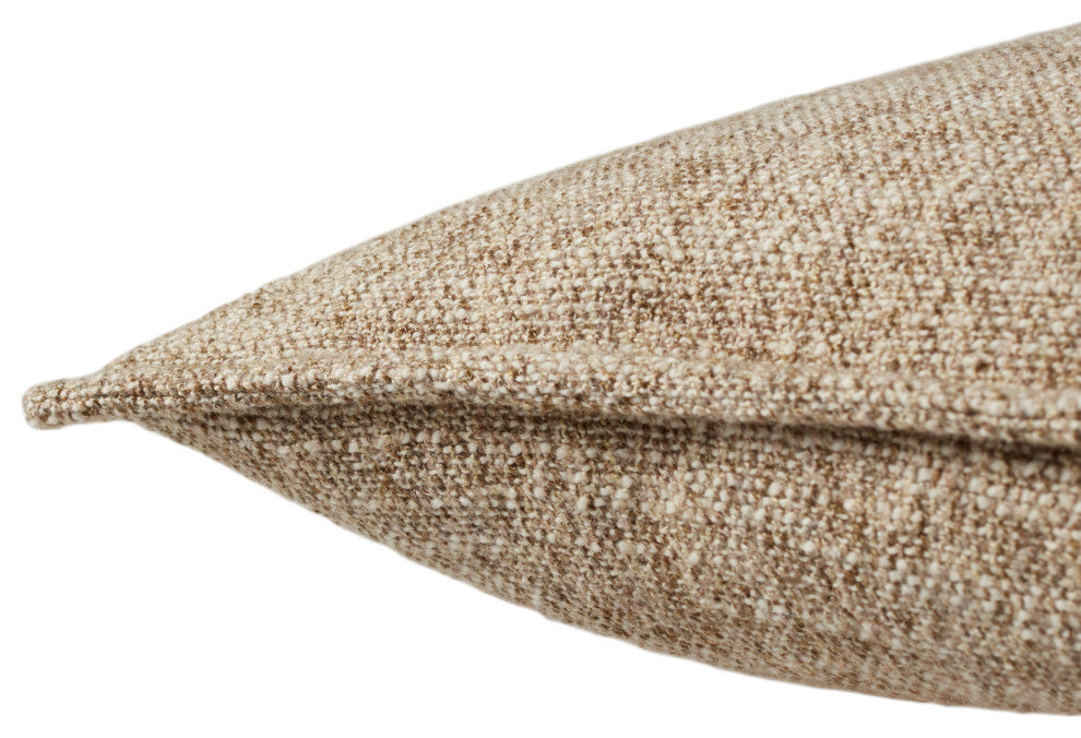 Jaipur Living Enya Solid Brown/Cream Down Pillow 22" Square