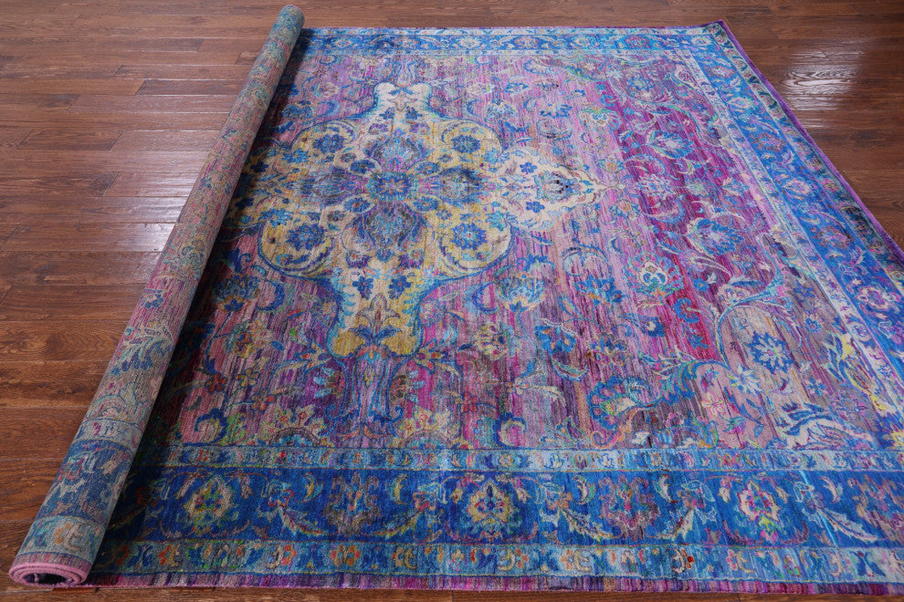 Persian Hand-Knotted Silk Rug 7' 11" X 9' 9" Q6801