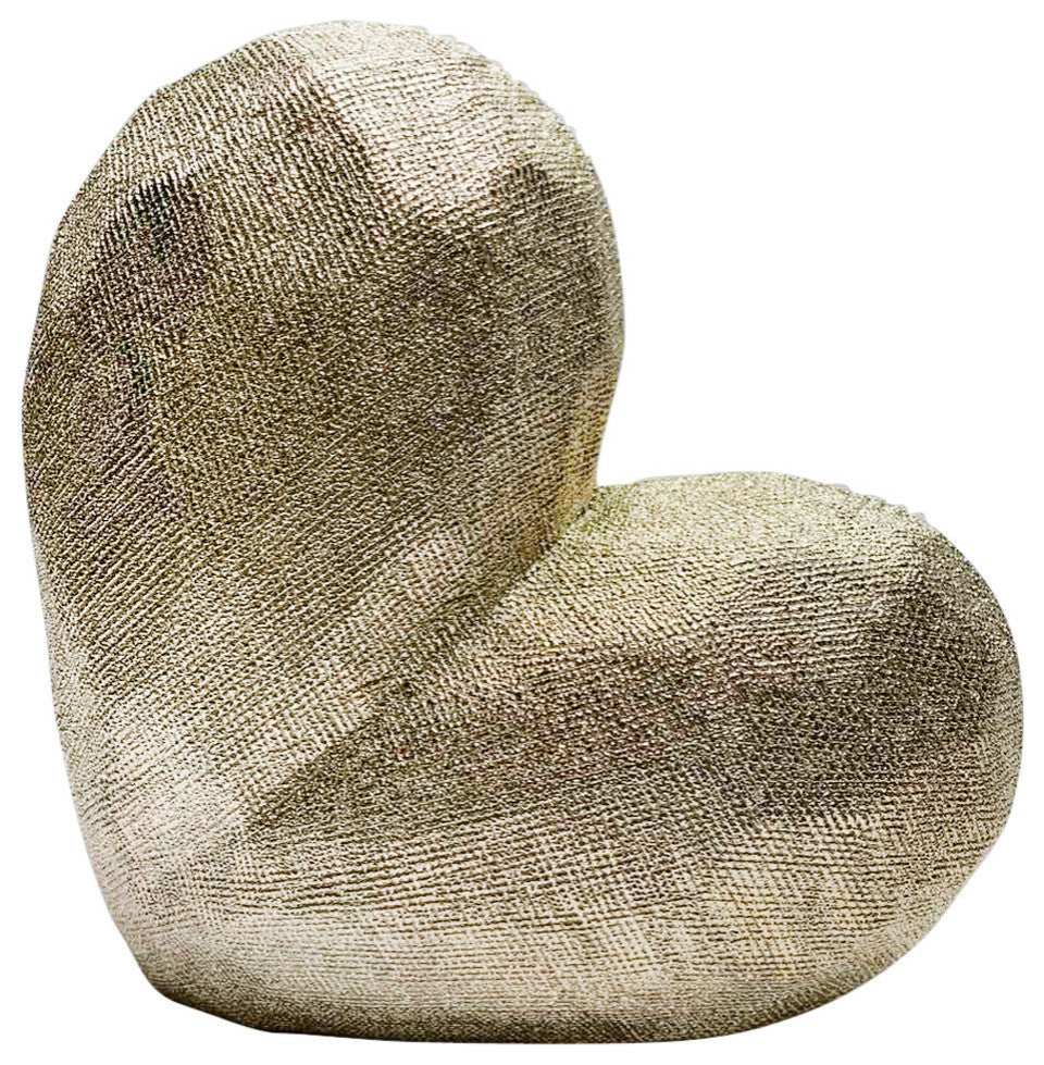 11" Scratched Heart Deco, Champagne
