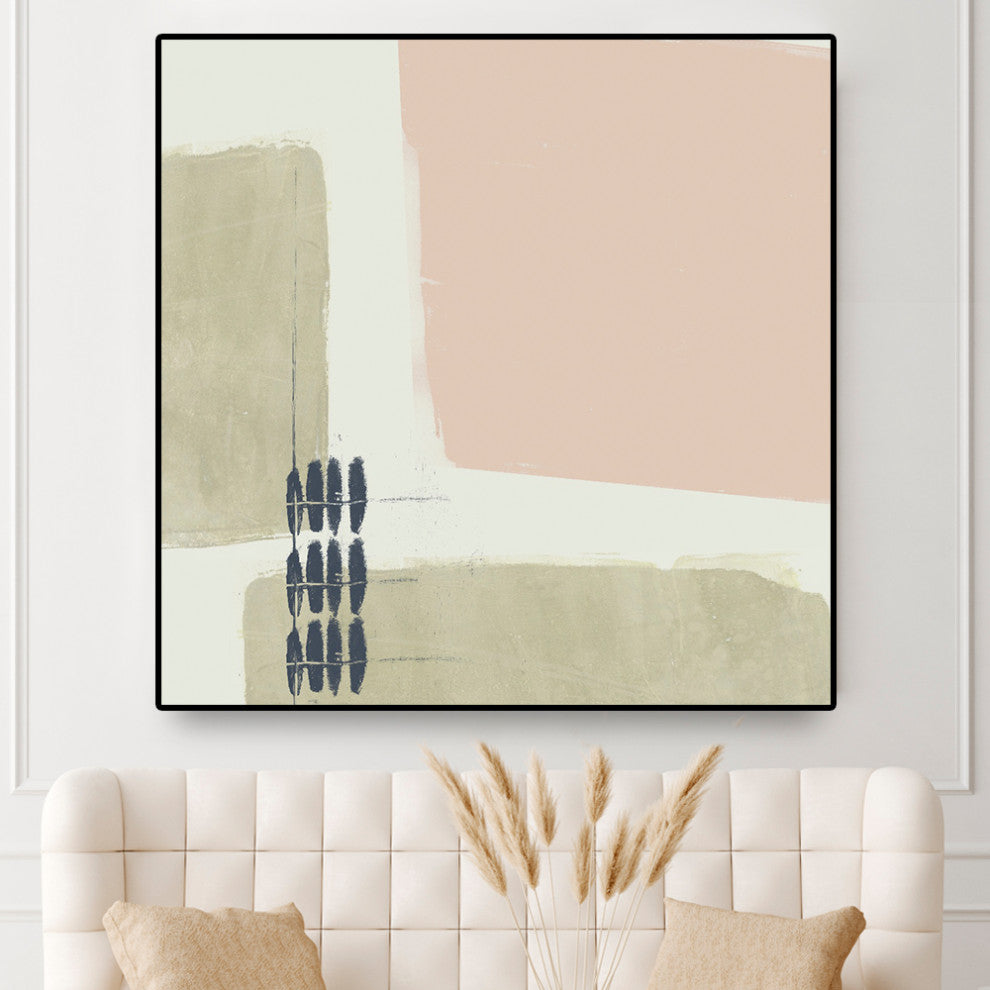 "Monotype Abstraction I" Oversized Framed Canvas, 45" x 45"