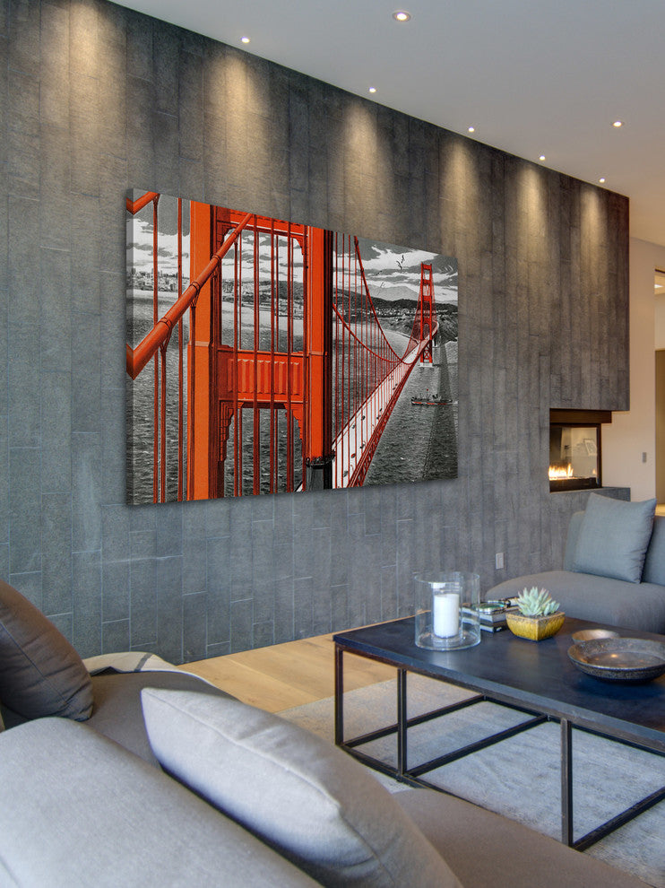 "Orange Bridge" Painting Print on Wrapped Canvas