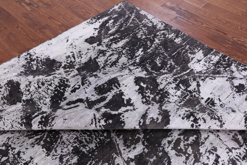 Handmade Abstract Wool and Silk Rug 7' 10" X 10' 1" Q9132