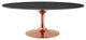 Lippa 48" Oval Artificial Marble Coffee Table, Rose Black