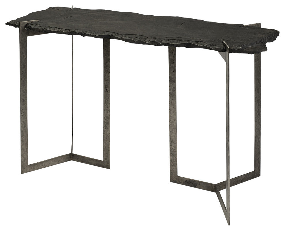 20" Brown Solid Wood 4 Legs Console Table