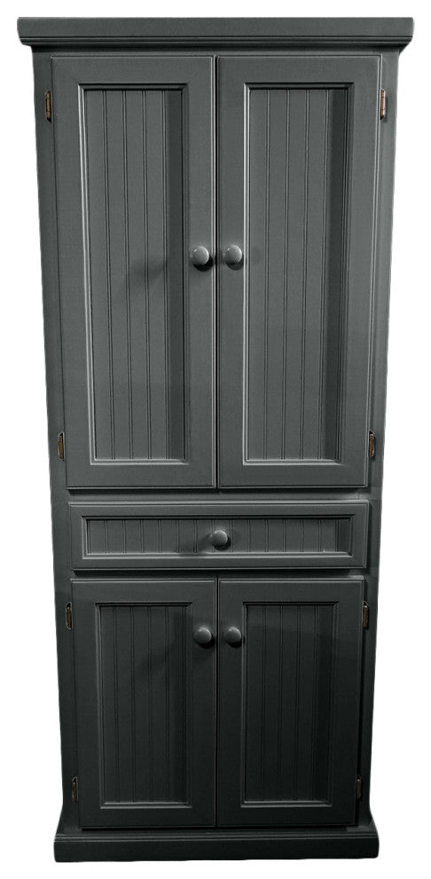 Coastal Wide Kitchen Pantry Cabinet, Iron Ore