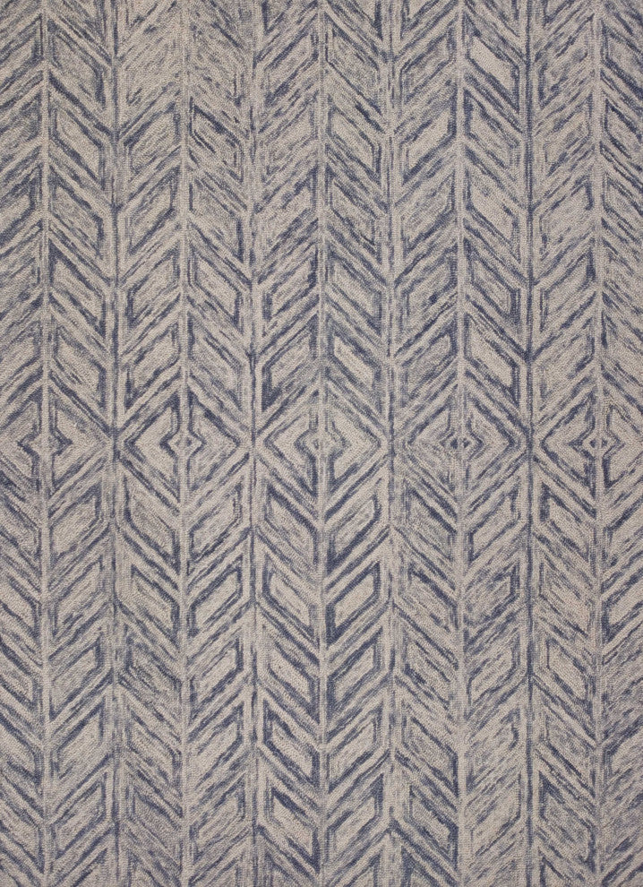 HomeRoots 8'x10' Blue Heather Hand Tufted Herringbone Indoor Area Rug