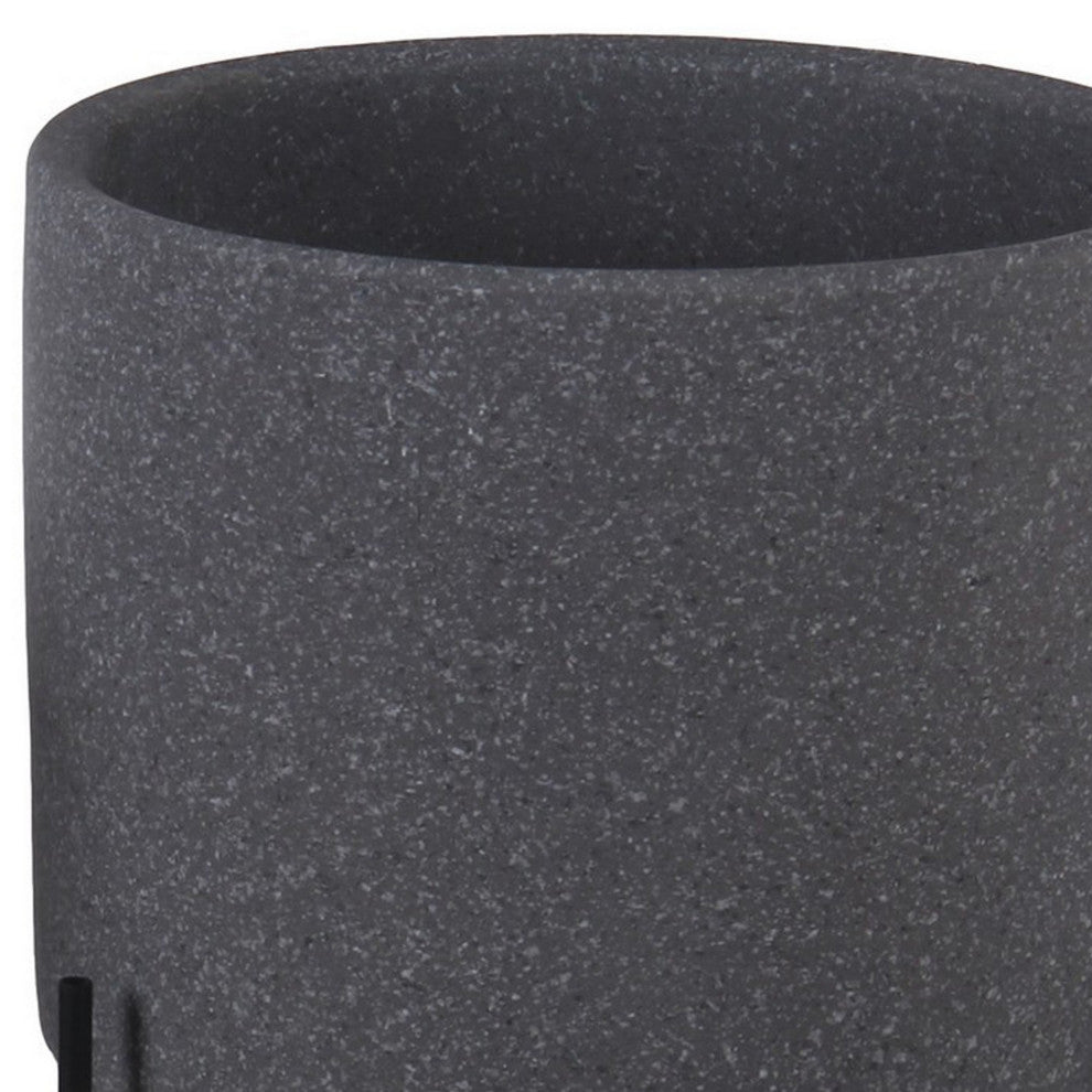 Benzara BM263149 Ceramic Planter With Speckles Pattern, 2-Piece Set, Gray