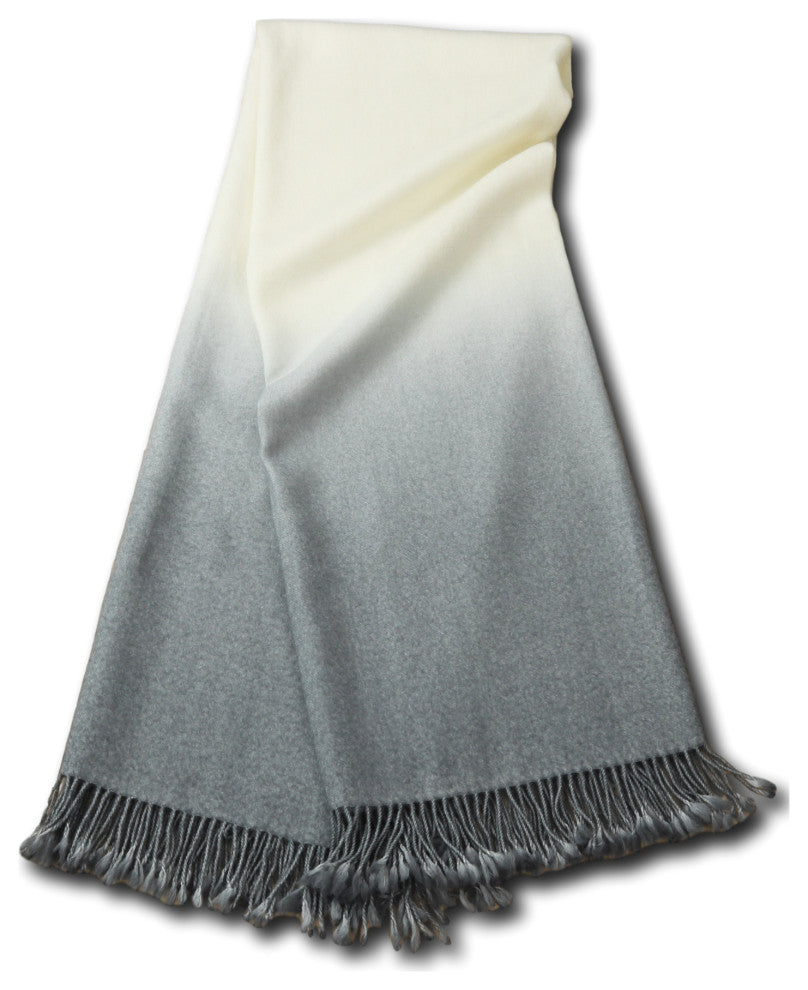 Dip-Dyed Throw, Light Grey