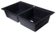 ALFI brand AB3420DI-BLA  Black 34" Drop-In Double Bowl Granite Kitchen Sink