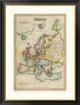 "Europe, 1820" Framed Digital Print by John Melish, 31x40"