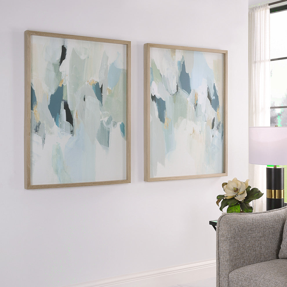 Uttermost 32282 Seabreeze Abstract Framed Canvas Prints 2-Piece Set