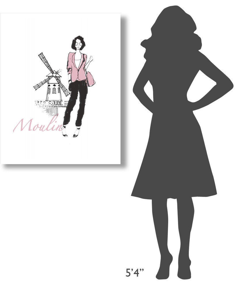 "French Chic IV Pink on White" Digital Paper Print by Avery Tillmon, 30"x37"