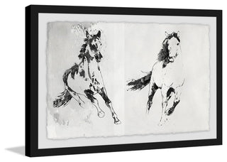 "Running Horses" Framed Painting Print, 36"x24"