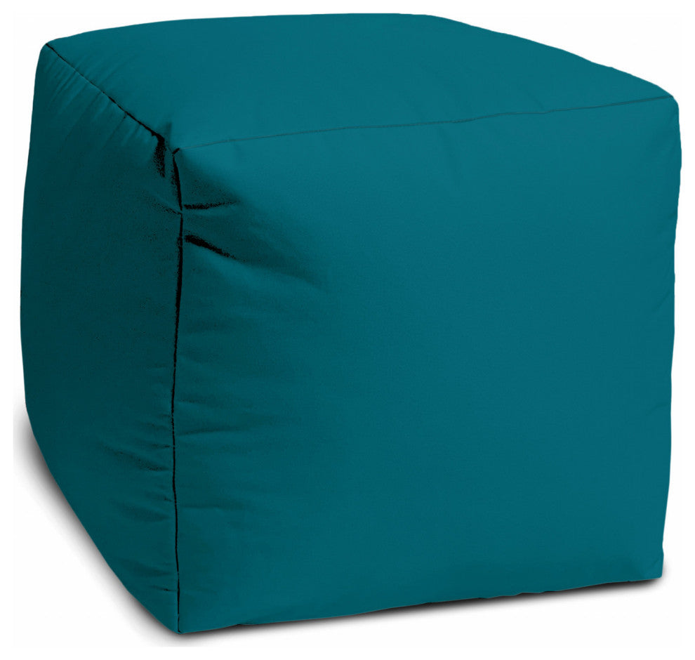 17  Cool Dark Teal Solid Color Indoor Outdoor Pouf Ottoman