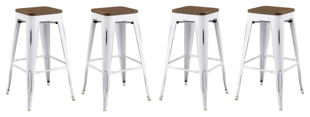Promenade Bar Stool Set of 4-White