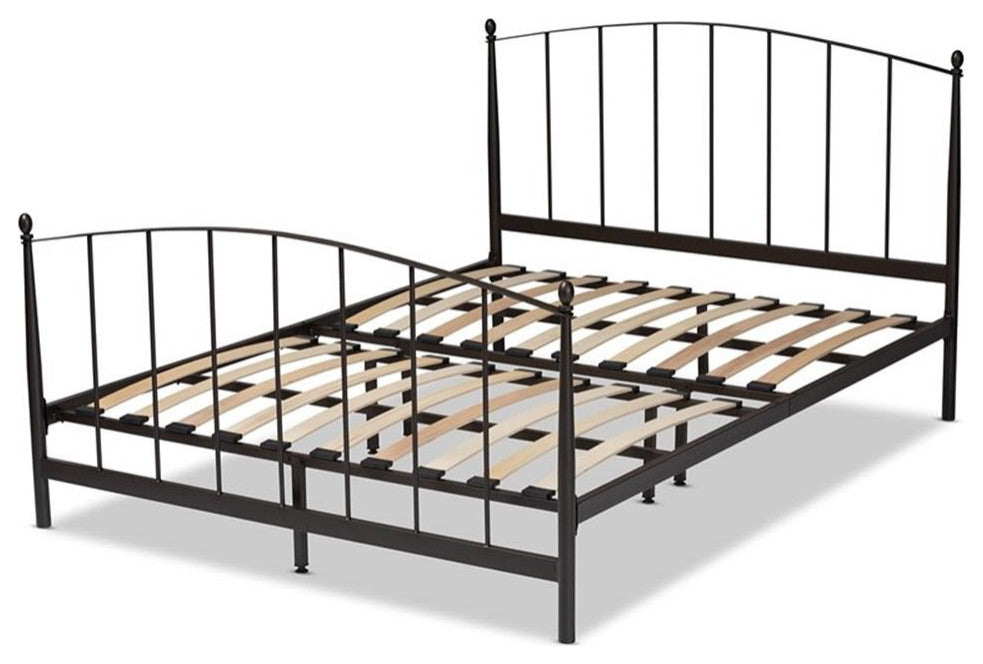 Baxton Studio Lana Black Finished Metal Queen Size Platform Bed