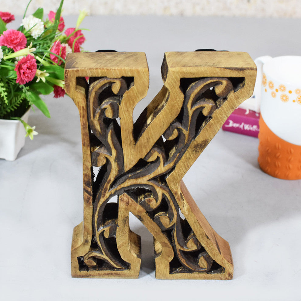 Handmade Eco-Friendly Wall Decor Alphabet Letter Block, 1.3x7.6x6