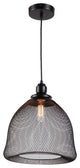 Chloe Lighting Ironclad 1-Light Textured Black Mini Ceiling Pendant 11"