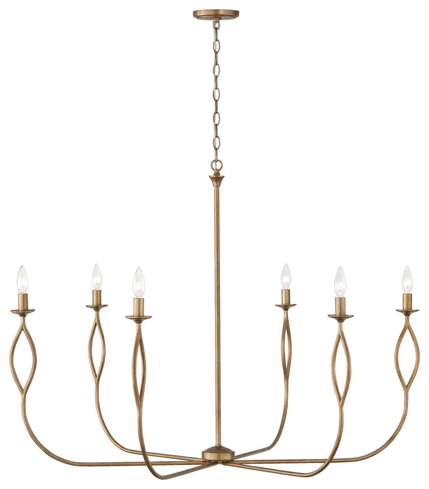 Capital Lighting 452563 Cohen 6 Light 44"W Taper Candle Style - Mystic Luster
