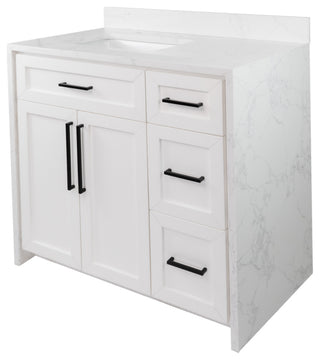 Palisade 36" Bathroom Vanity, White, Engineered Marble